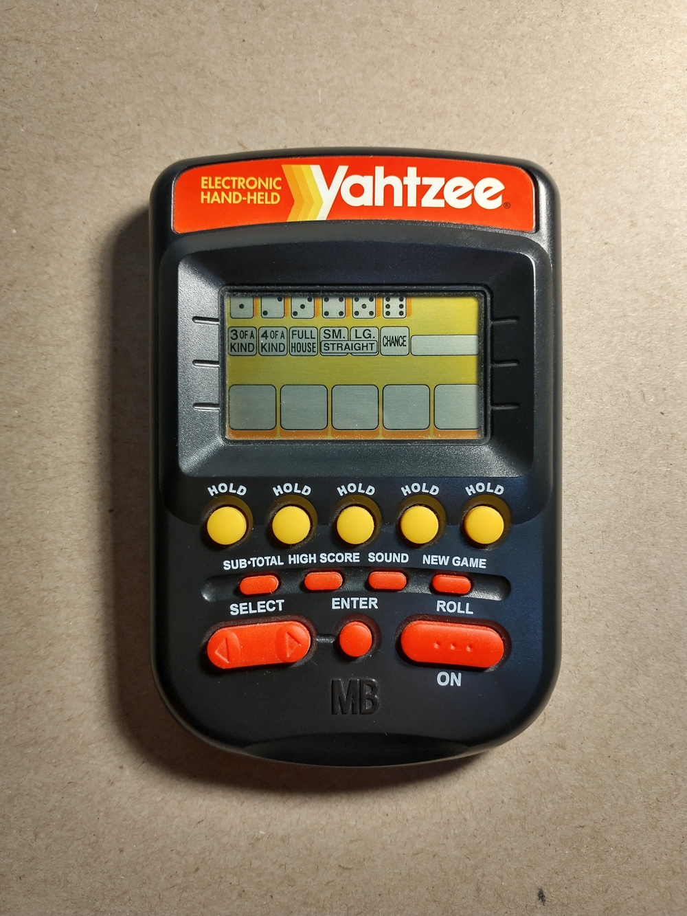 Vintage Milton Bradley Yahtzee Electronic Handheld Game – Tested & Working
